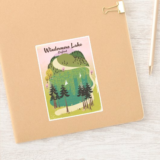 meer windermere Reisposter Sticker (Notitieboek)