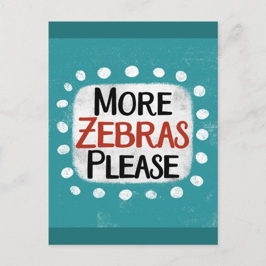 Meer zebra's alstublieft Briefkaart (Voorkant)