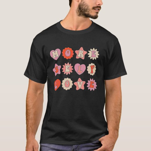 Meer zelfliefdesretro-Valentijnsdag T-shirt (Voorkant)