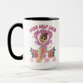 Meer zelfliefdesValentijn Skeleton Selfie Retro Mok (Links)