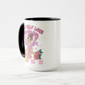 Meer zelfliefdesValentijn Skeleton Selfie Retro Mok (Voorkant links)