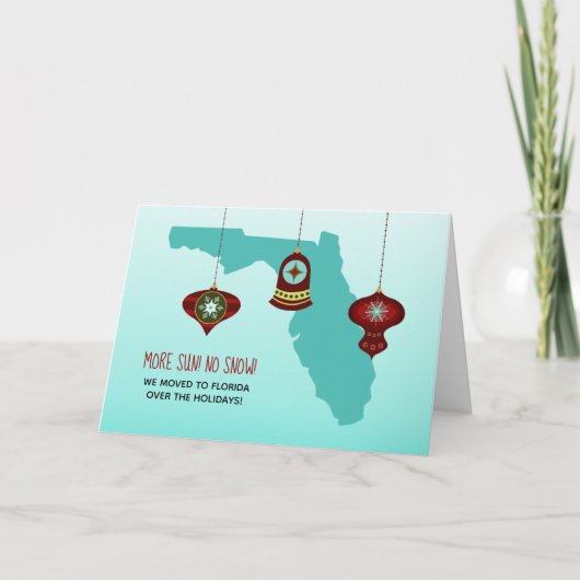 Meer Zon Geen Sneeuw Florida Kaart Kerst Bewegen (Voorkant)