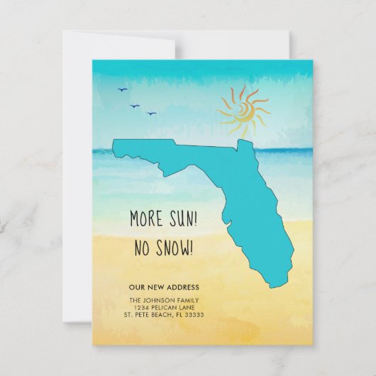 Meer zon! Geen sneeuw! Nieuw adres in Florida Aankondiging (Voorkant)