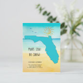 Meer zon! Geen sneeuw! Verhuisd naar Florida Aankondigingskaart (Staand voorkant)