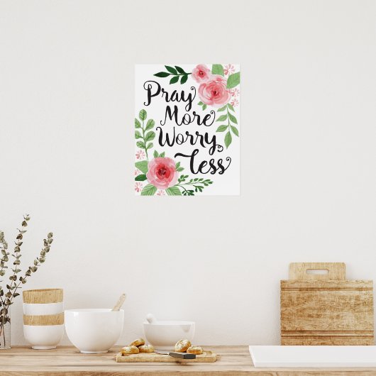 Meer zorgen, minder kunst afdrukken poster (Keuken)