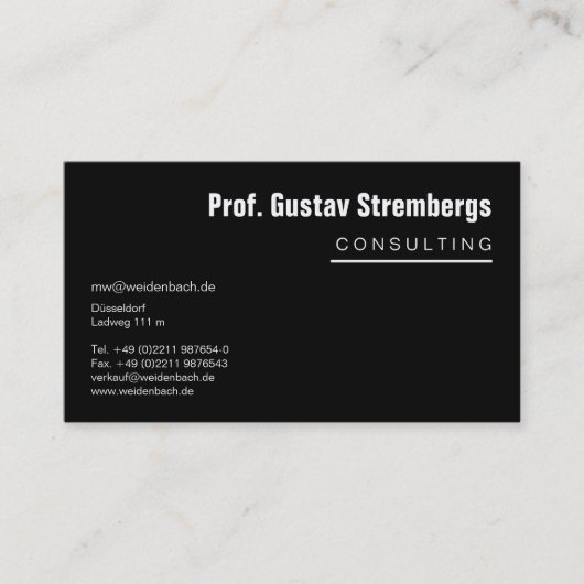 Meer zwart visitekaartje (Voorkant)