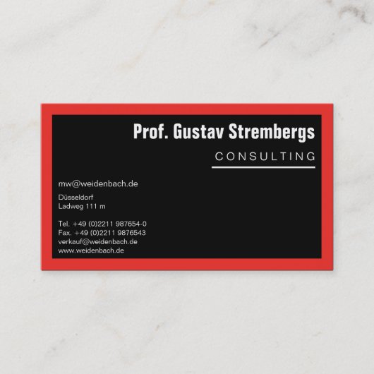 Meer zwart visitekaartje (Voorkant)