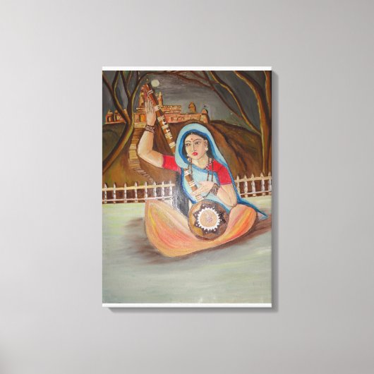 Meera Bai Oil schilderij op canvas (Voorkant)