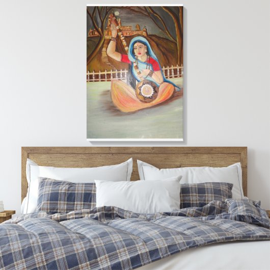 Meera Bai Oil schilderij op canvas (Insitu (Slaapkamer))