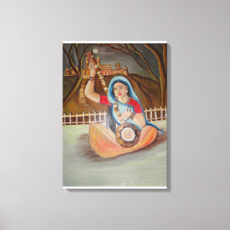 Meera Bai Oil schilderij op canvas Afdruk