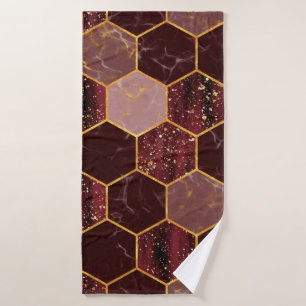 Meerbaar hexagon naadloze textuur met goud badhanddoek