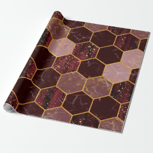 Meerbaar hexagon naadloze textuur met goud cadeaupapier