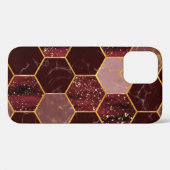 Meerbaar hexagon naadloze textuur met goud Case-Mate iPhone case (Achterkant (horizontaal))