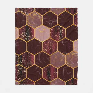 Meerbaar hexagon naadloze textuur met goud fleece deken