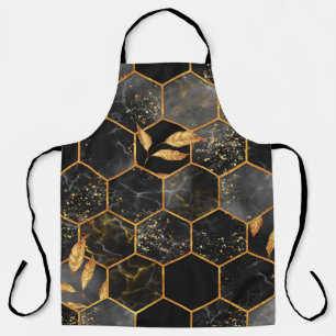 Meerbaar hexagon naadloze textuur met gouden blade schort
