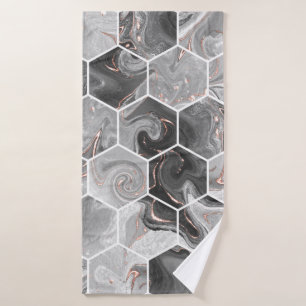 Meerbaar hexagon naadloze textuur met gouden patro badhanddoek