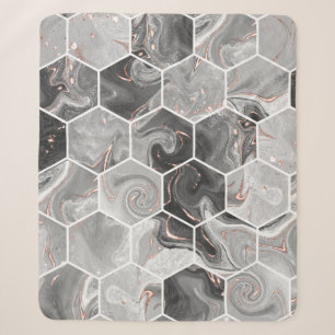 Meerbaar hexagon naadloze textuur met gouden patro sherpa deken