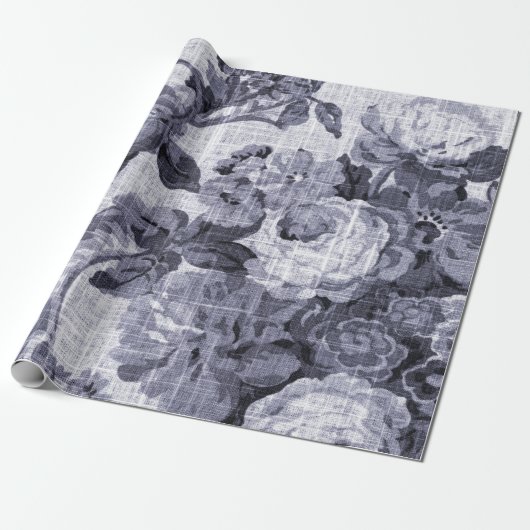 Meerbes Tone  Floral Toile Fabric No.4 Cadeaupapier (Uitgerold)