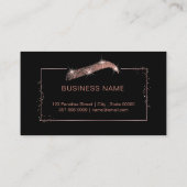 Meerbladige kunstenaar in roos goudglitter visitekaartje (Achterkant)