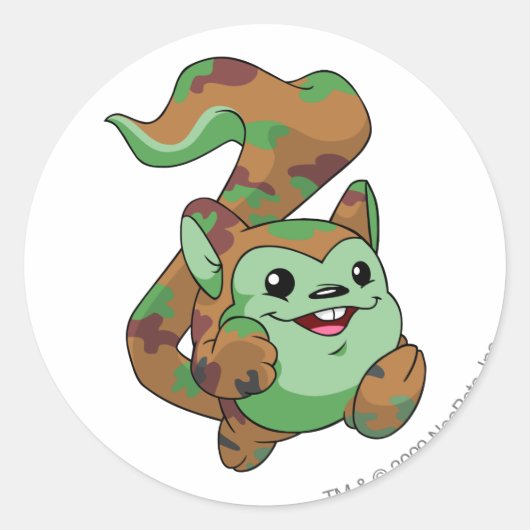 Meerca Camouflage Ronde Sticker (Voorkant)