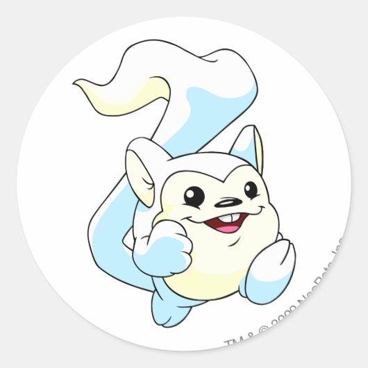 Meerca White Ronde Sticker (Voorkant)