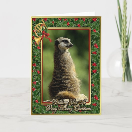 Meercat African Animal Blank Christmas Kaart (Voorkant)