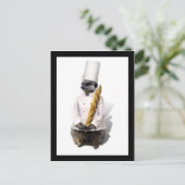 Meercat Chef met Baguette Briefkaart (Staand voorkant)