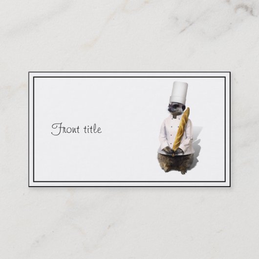 Meercat Chef met Baguette Visitekaartje (Voorkant)