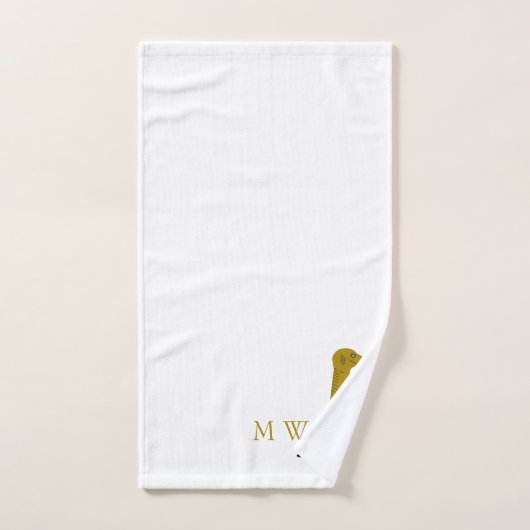 Meercat Design Monogrammed Bad Handdoek (Handdoek)