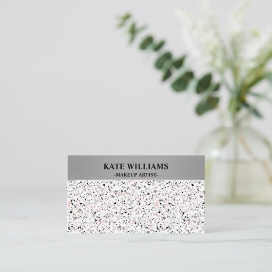 Meerdechips met abstracte textuur visitekaartje (Staand voorkant)