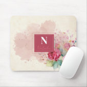 Meerdejaars oranje Elegant border burgandy roze Muismat (Met muis)