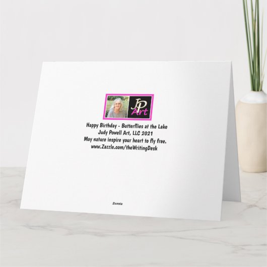 Meerdenmeer monarch Butterflies Birthday Card Kaart (Achterkant)