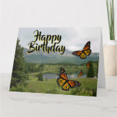 Meerdenmeer monarch Butterflies Birthday Card Kaart (Voorkant)