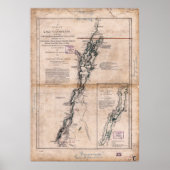 Meerdenmeer van het George Crown Point Map (1776) Poster (Voorkant)