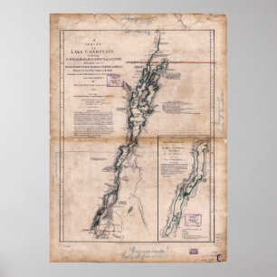 Meerdenmeer van het George Crown Point Map (1776) Poster