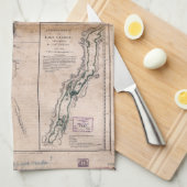 Meerdenmeer van het George Crown Point Map (1776) Theedoek (Quarter Fold)