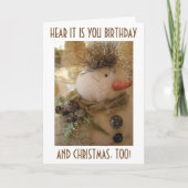 MEERDERDAG "OP CHRISTMAS TIME" ...SNOWMAN WISH FEESTDAGEN KAART (Voorkant)