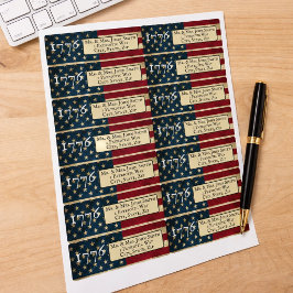 Meerdere Amerikaanse vlag 1776 retouradres Labels