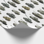 Meerdere Amerikaanse WW2-tanks en gepantserde voer Cadeaupapier (Hoek)