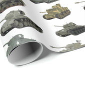 Meerdere Amerikaanse WW2-tanks en gepantserde voer Cadeaupapier (Rol Hoek)