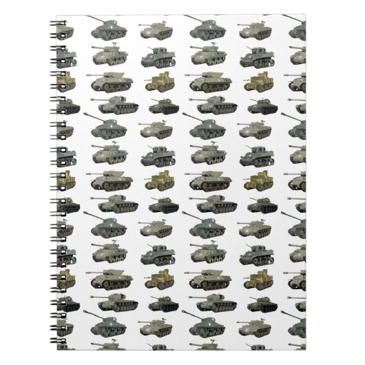 Meerdere Amerikaanse WW2-tanks en gepantserde voer Notitieboek (Voorkant)