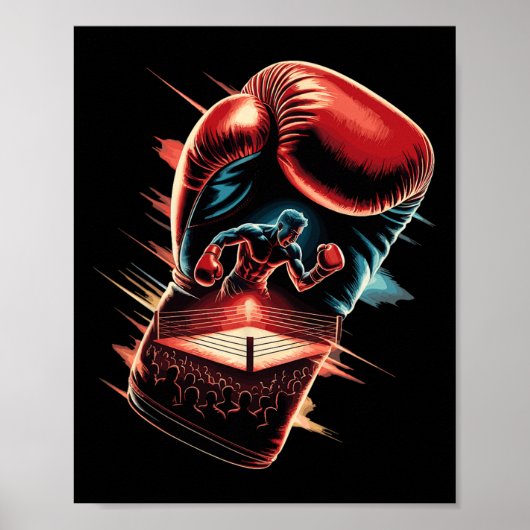 Meerdere belichting Art Bokshandschoenen Bokser Poster (Voorkant)