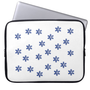Meerdere blauw Snowflake Starburst-laptophoes Laptop Sleeve