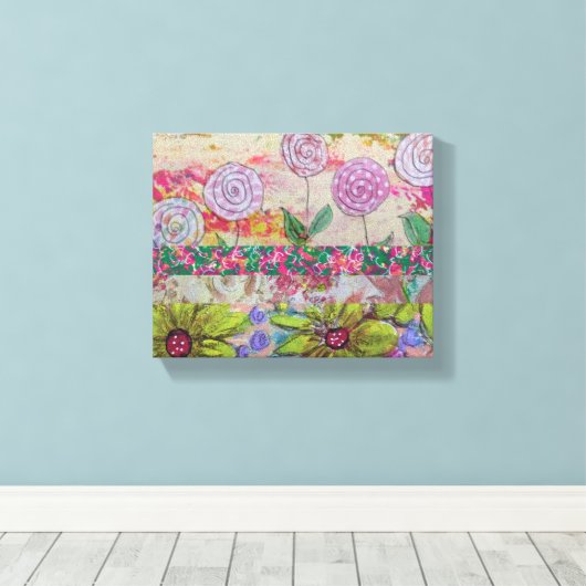 Meerdere bloemen canvas afdruk (Insitu (Houten vloer))