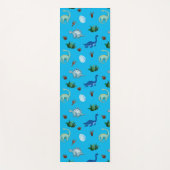 Meerdere dinosaurussoorten op turquoise achtergron yogamat (Voorkant)
