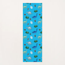 Meerdere dinosaurussoorten op turquoise achtergron