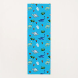 Meerdere dinosaurussoorten op turquoise achtergron yogamat