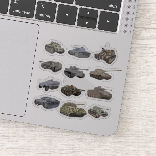 Meerdere Duitse WW2-tanks Sticker (Detail)