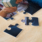 Meerdere Familie Foto Collage Cadeau aandenken op Legpuzzel (Zijkant)