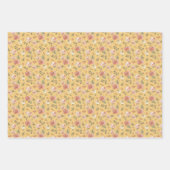 Meerdere Floral op geel Inpakpapier Vel (Voorkant 3)